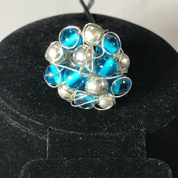 Handmade Wire and Bead Ring Size 8 - Picture 1 of 6